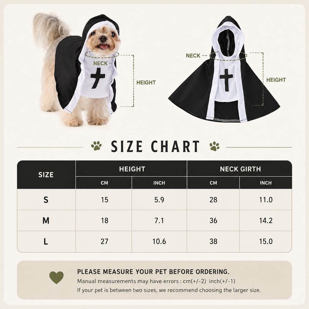 Nun Pet Costume
