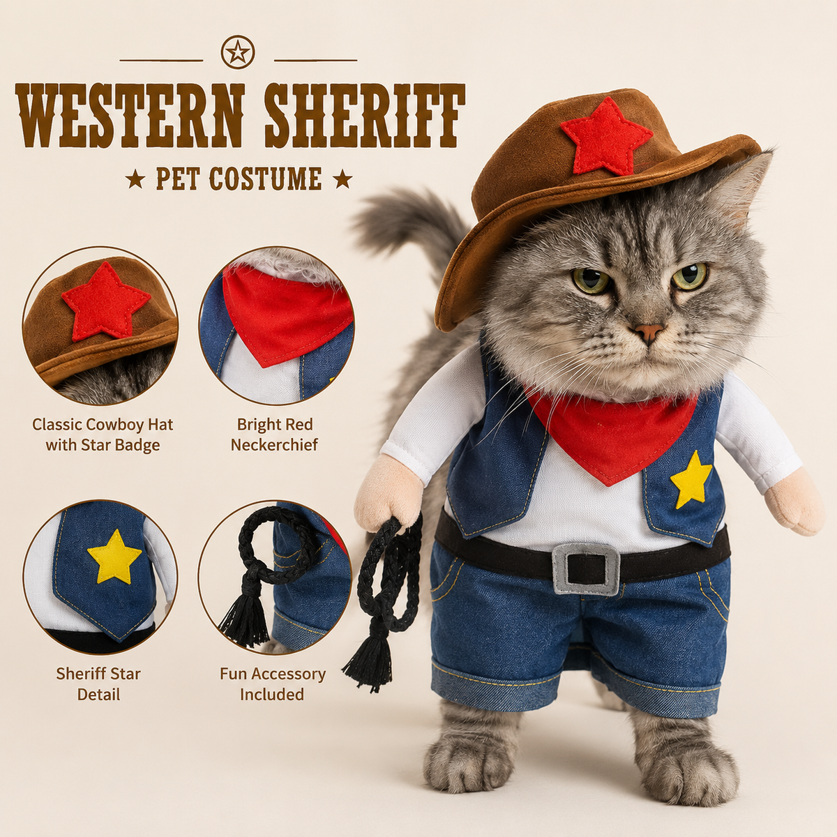 Western Sheriff Pet Costume